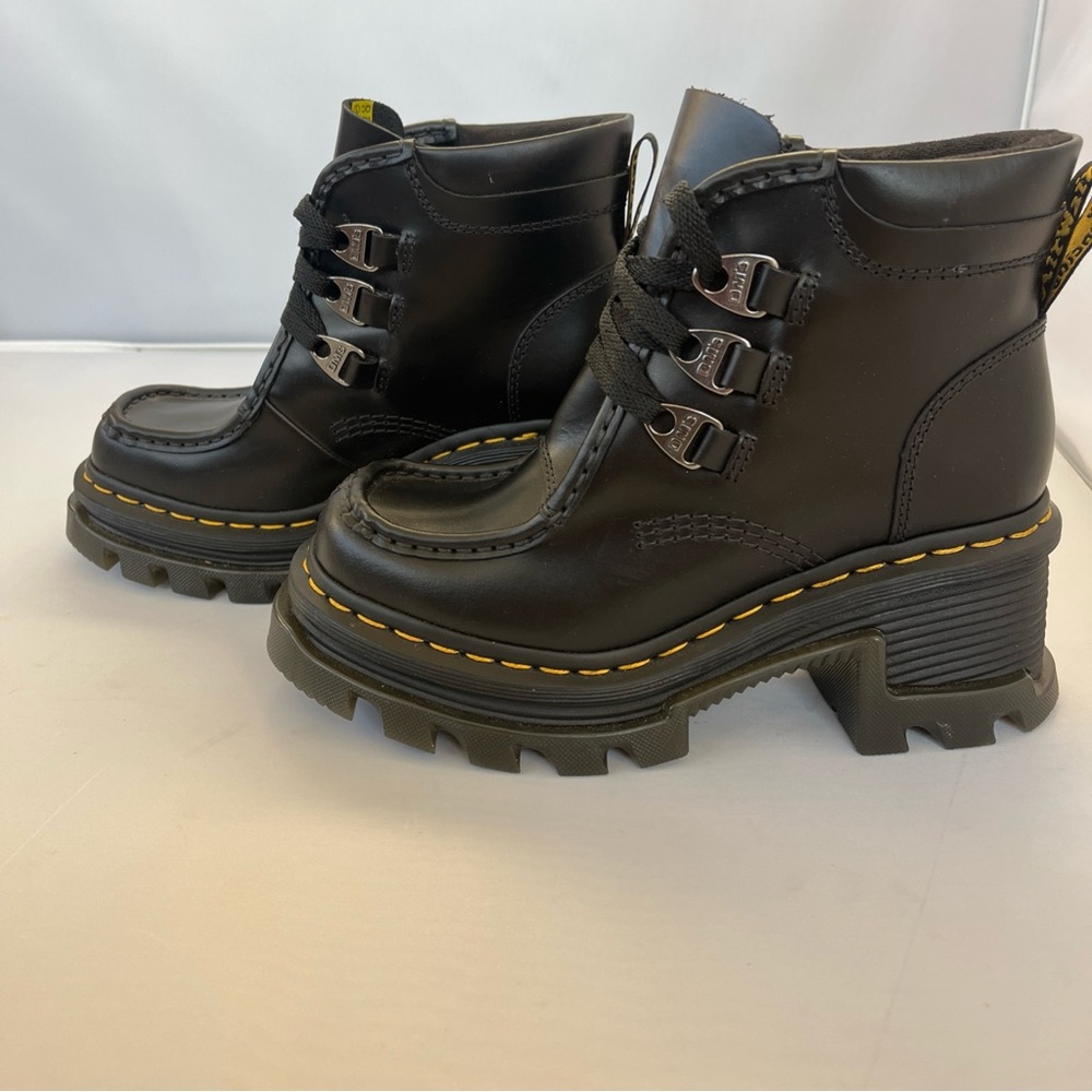 Dr Martens Air Wair Corran 3-Eye Atlas Leather Heeled Boots Size 6 - Picture 6 of 10